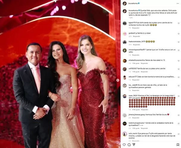 Brunella Horna no dudó en dejarle un adorable mensaje a Rafaela Acuña por sus quince años. Foto: Instagram