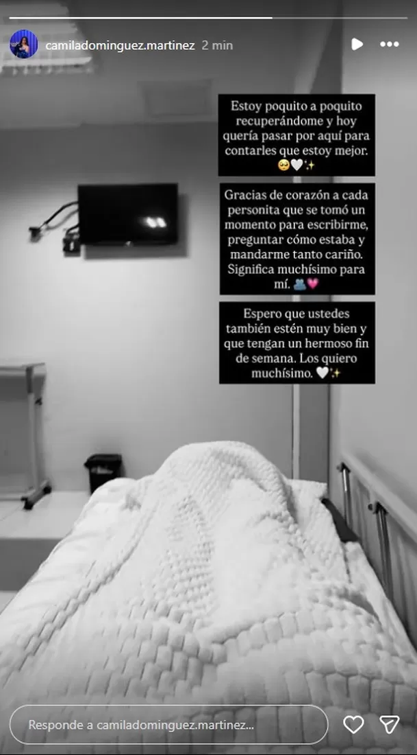 Hija de Christian Domínguez actualiza su estado de salud/ Captura Hija de Christian Domínguez actualiza su estado de salud/ Captura