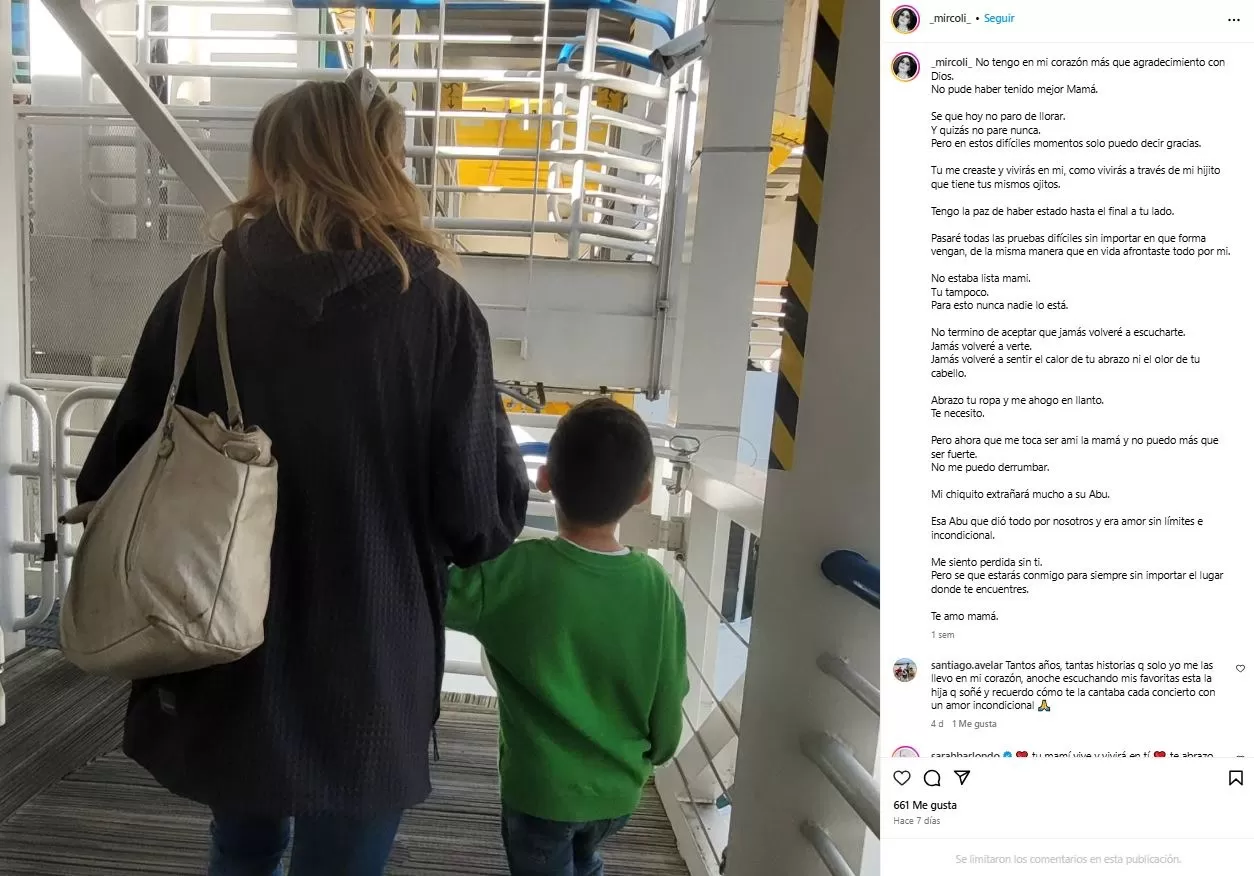 Hija de Dulce compartió mensaje a una semana de la muerte de su madre. Fuente: Instagram Hija de Dulce compartió mensaje a una semana de la muerte de su madre. Fuente: Instagram