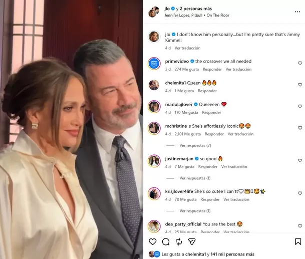 Jennifer López en el programa Jimmy Kimmel Live! / IG: @jlo Jennifer López en el programa Jimmy Kimmel Live! / IG: @jlo