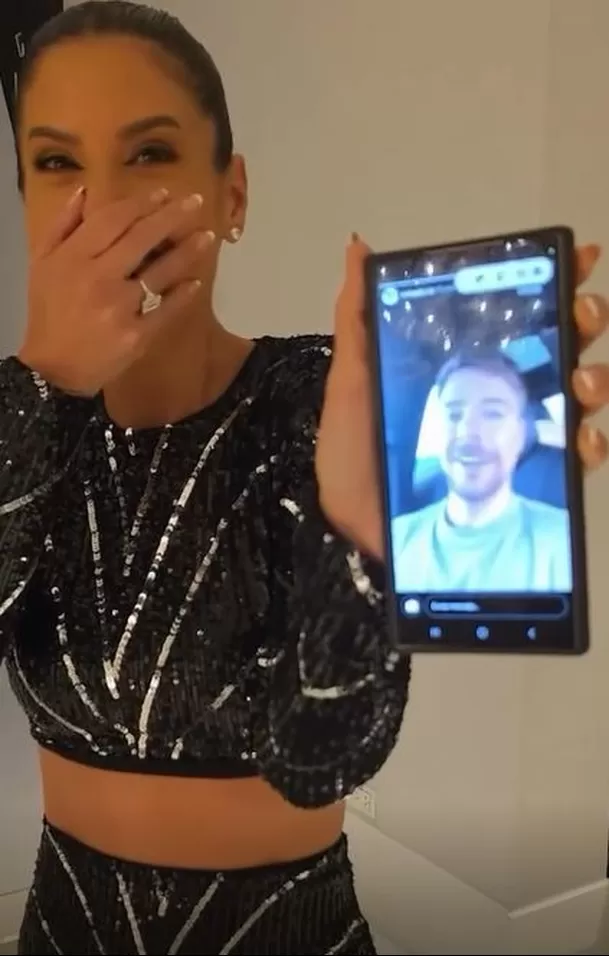 María Pía Copello mostró la prueba del video de MrBeast saludando a Catalina / Captura