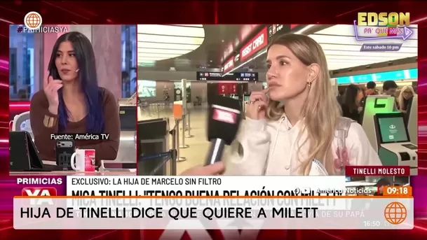 Hija mayor de Marcelo Tinelli confiesa que quiere a Milett Figueroa / América Tv / Argentina Hija mayor de Marcelo Tinelli confiesa que quiere a Milett Figueroa / América Tv / Argentina