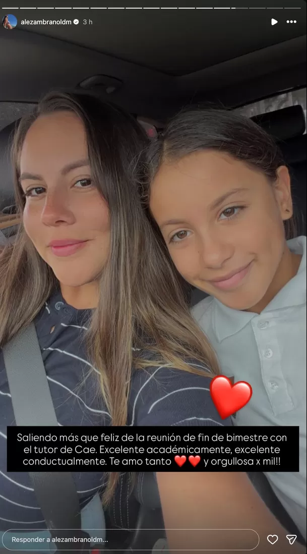 La madre de la menor publicó los resultados de la reunión de fin de bimestre y se mostró orgullosa por su rendimiento académico. Foto: Instagram