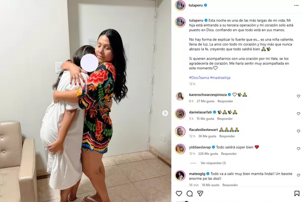 Tula Rodríguez anunció que su hija Valentina fue operada por tercera vez / Instagram
