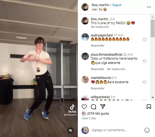 No es la primera vez que el hijo de Ricky muestra su gusto por el baile. Fuente: Instagram