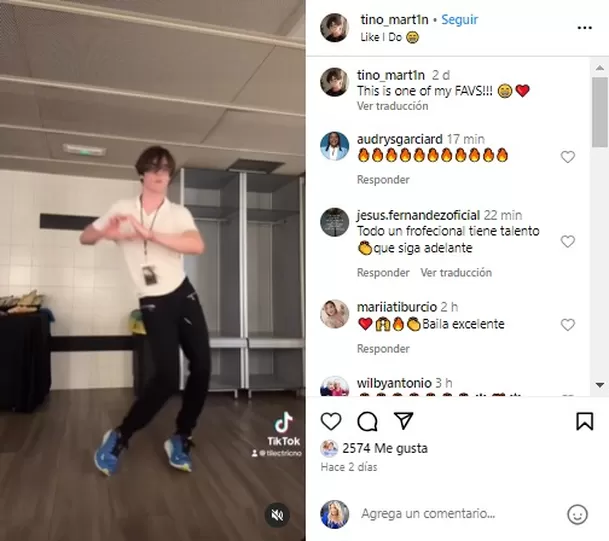 No es la primera vez que el hijo de Ricky muestra su gusto por el baile. Fuente: Instagram