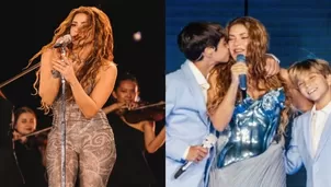 Shakira y sus hijos cantaron 'Acróstico' en vivo por primera vez en concierto / @hey_timor