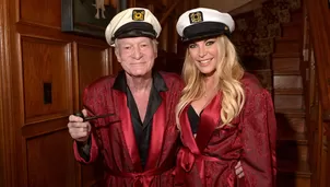 Hugh Hefner, creador de la revista Playboy, junto a su esposa Crystal Harris. Fuente: AFP