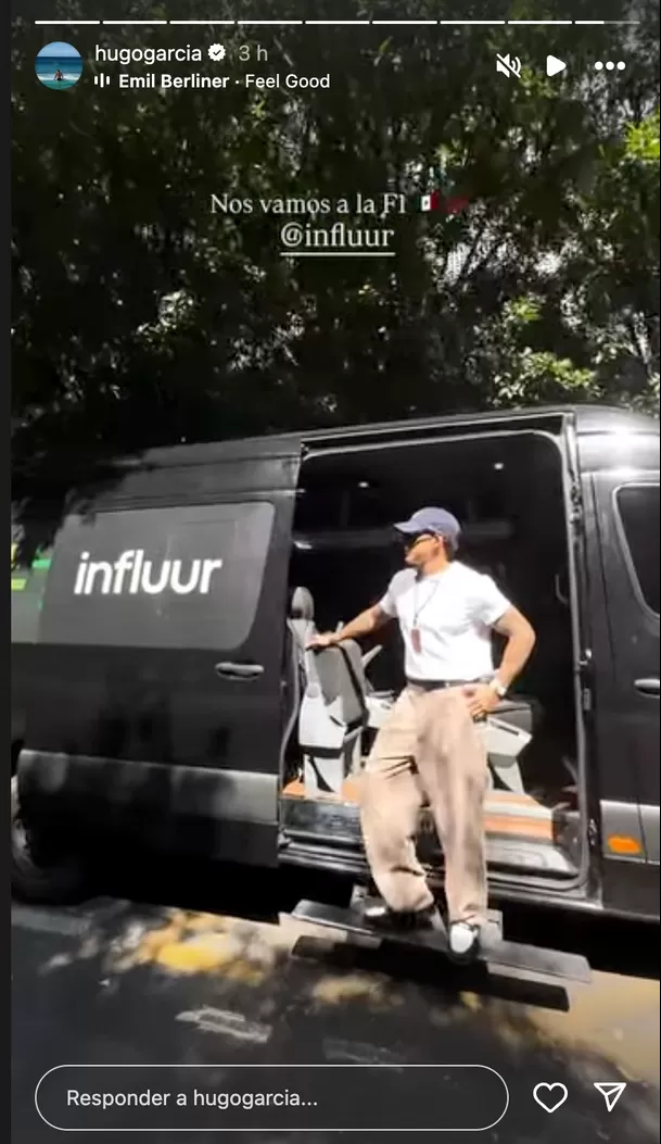 Hugo García acudió al evento de la Fórmula 1 en México. Foto: Instagram Hugo García acudió al evento de la Fórmula 1 en México. Foto: Instagram