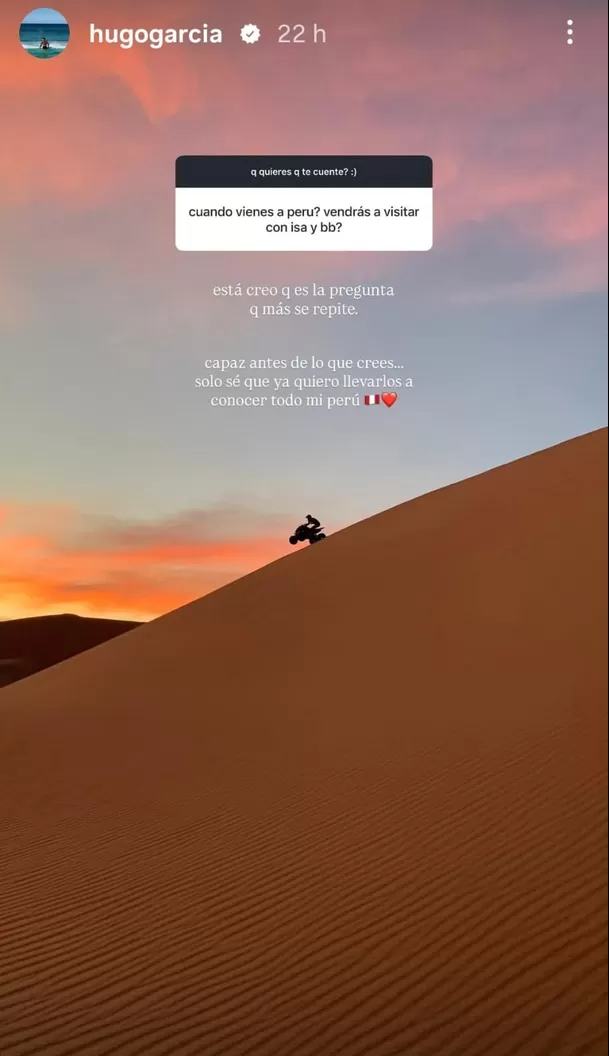 Hugo García confirmó cuándo vendrá al Perú con Isabella Ladera y su bebé Koa / IG: hugogarcia Hugo García confirmó cuándo vendrá al Perú con Isabella Ladera y su bebé Koa / IG: hugogarcia