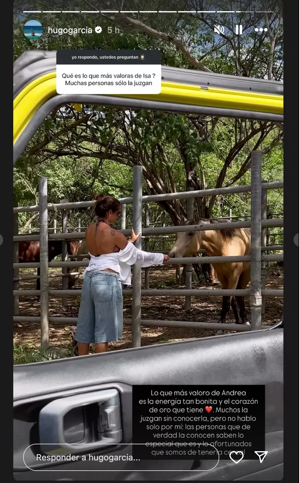 Hugo García no se quedó corto al referirse a Isabella Ladera, su actual pareja Video: Instagram Hugo García no se quedó corto al referirse a Isabella Ladera, su actual pareja Video: Instagram