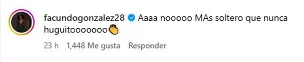 Comentario de Facundo González sobre la soltería de Hugo García/Foto: Instagram