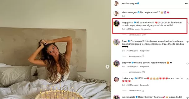 Hugo García alborotó a sus seguidores con romántico mensaje a Alessia Rovegno por su cumpleaños / Instagram Hugo García alborotó a sus seguidores con romántico mensaje a Alessia Rovegno por su cumpleaños / Instagram