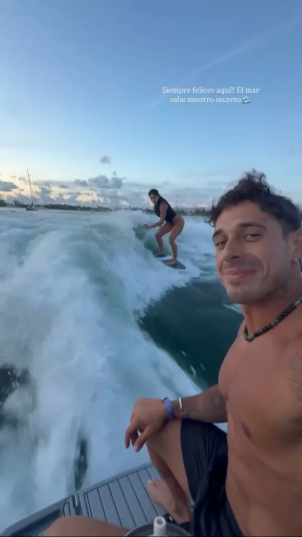 Hugo García e Isabella Ladera en Miami / Instagram