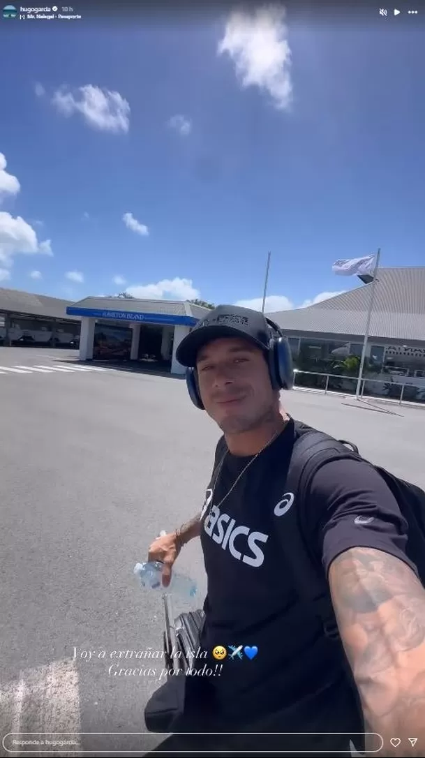 Hugo García disfrutó sus vacaciones en la isla 'Hamilton', al norte de Australia. Fuente: Instagram
