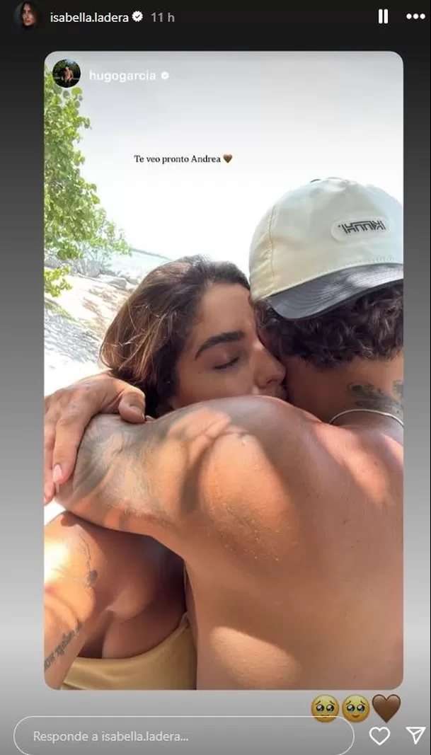 La reacción de Isabella Ladera al abrazo de Hugo García / Instagram