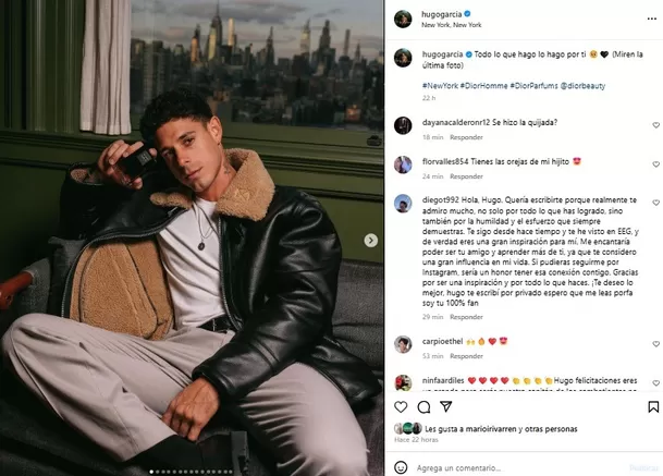 Hugo García sorprendió con inesperado mensaje en sus redes sociales. Fuente: Instagram