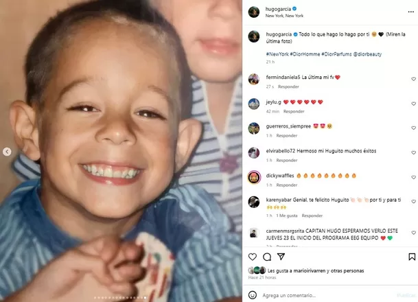 Mensaje de Hugo García en redes sociales. Fuente: Instagram