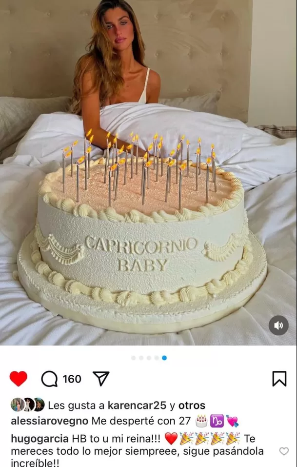Hugo García sorprendió con romántico mensaje a Alessia Rovegno por su cumpleaños. Fuente: Instagram