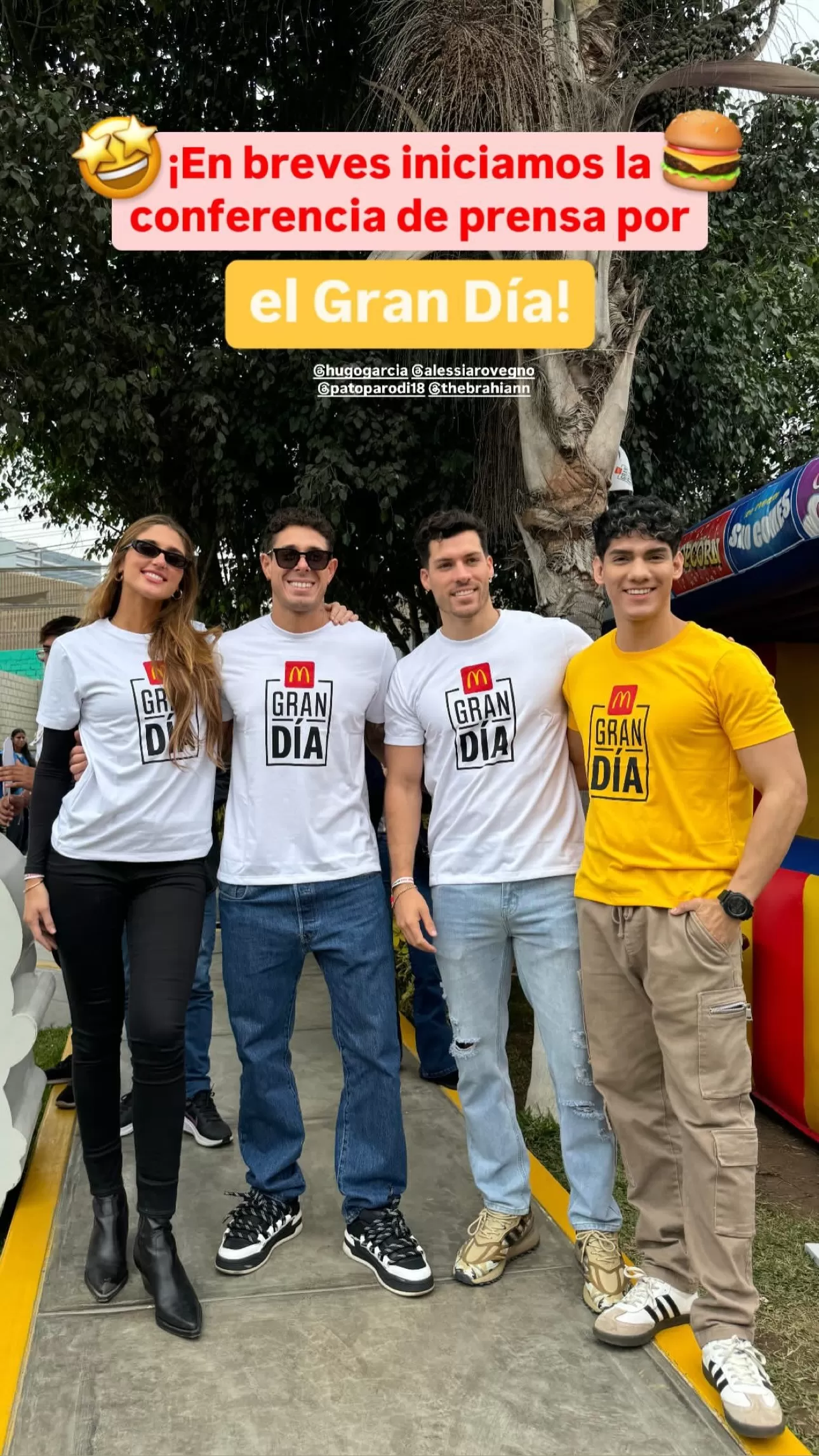 Hugo García y Alessia Rovegno juntos en evento con Patricio Parodi. Fuente: Instagram