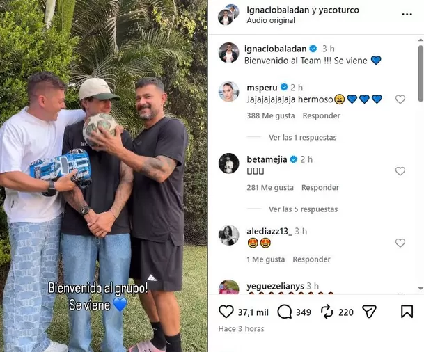 Los exguerreros celebraron la próxima paternidad de Hugo García con un gesto que llamó la atención en redes. Foto: Instagram