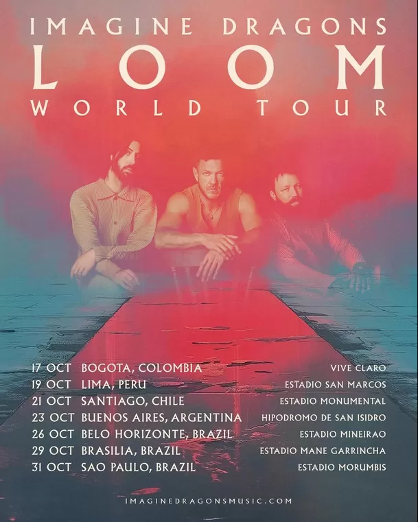 Imagine Dragons se presentará por primera vez en Lima como parte de su gira 'Loom World Tour' / Instagram Imagine Dragons se presentará por primera vez en Lima como parte de su gira 'Loom World Tour' / Instagram