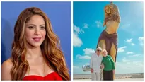 Así fue la reacción de los padre de Shakira a gigantesca estatua de la cantante. Fuente: Instagram