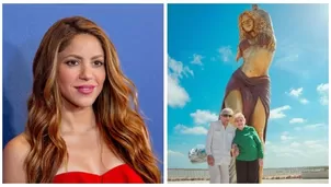 Así fue la reacción de los padre de Shakira a gigantesca estatua de la cantante. Fuente: Instagram