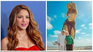 Así fue la reacción de los padre de Shakira a gigantesca estatua de la cantante. Fuente: Instagram