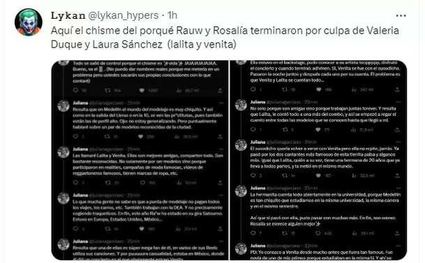 Cuenta de Twitter que reveló presunta infidelidad del puertorriqueño Rauw Alejandro/ Foto: Twitter Lykan