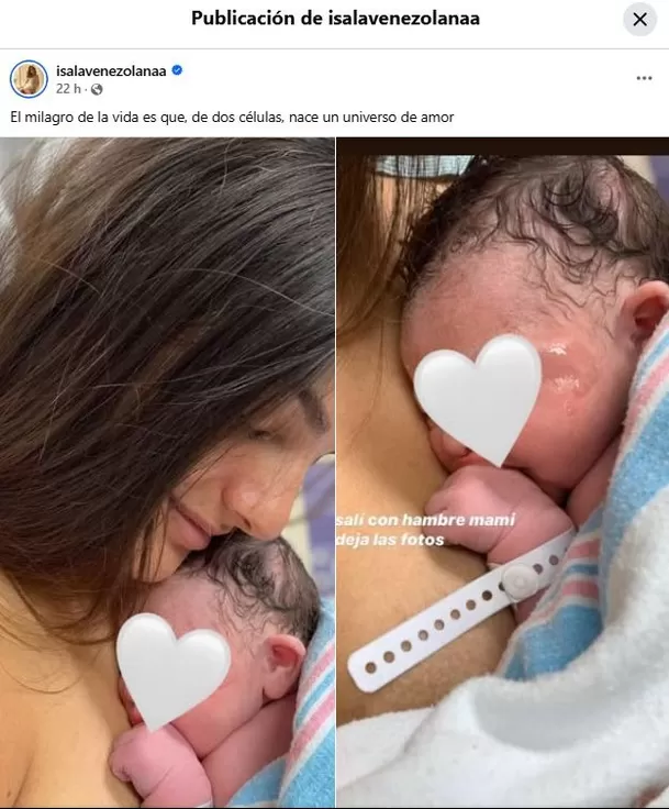 Publican foto del supuesto nacimiento del bebé de Isabella Ladera y ella rompe su silencio. Fuente: Facebook 