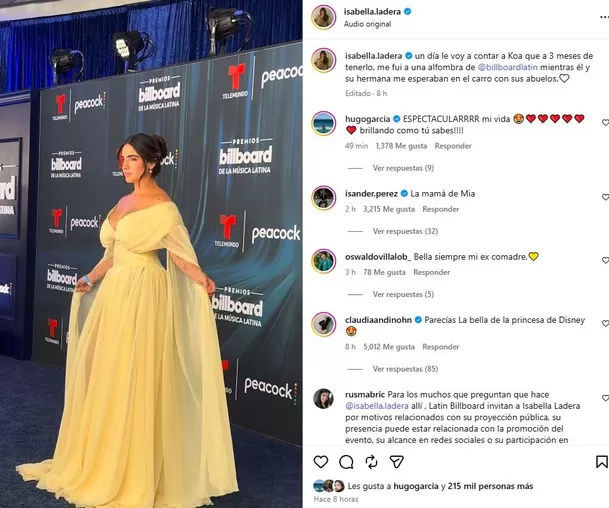 Isabella Ladera brilla en Latin Billboard a tres meses del parto / IG: @isabella.ladera Isabella Ladera brilla en Latin Billboard a tres meses del parto / IG: @isabella.ladera
