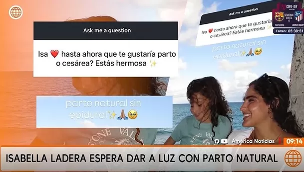 Isabella Ladera desea dar a luz por parto natural a su bebé con Hugo García / Captura Isabella Ladera desea dar a luz por parto natural a su bebé con Hugo García / Captura
