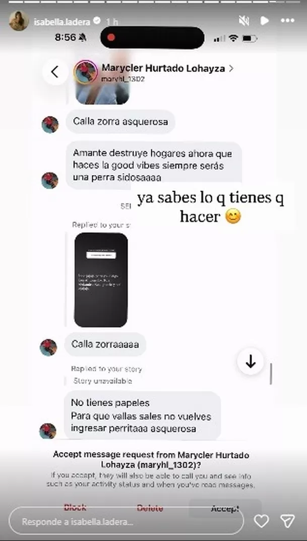 Isabella Ladera se hartó de hater y la expusó sin piedad tras recibir crueles insultos / IG: isabella.ladera Isabella Ladera se hartó de hater y la expusó sin piedad tras recibir crueles insultos / IG: isabella.ladera