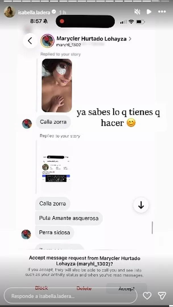 Isabella Ladera se hartó de hater y la expusó sin piedad tras recibir crueles insultos / IG: isabella.ladera Isabella Ladera se hartó de hater y la expusó sin piedad tras recibir crueles insultos / IG: isabella.ladera