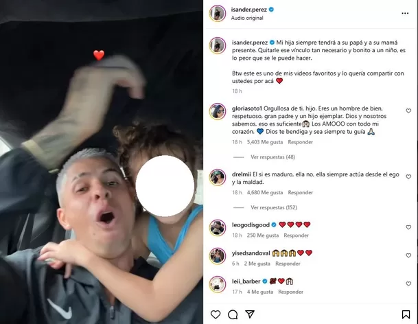 Isander Pérez niega que piense quitarle hija a Isabella Ladera como informó Jordi Martin / Instagram