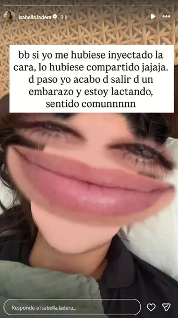 Isabella Ladera explota y destruye a hater que la acusa de inyectarse en el rostro / IG: isabella.ladera