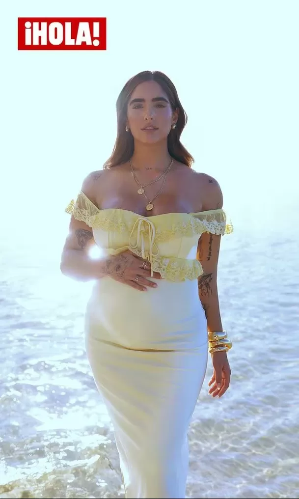 Isabella Ladera y Hugo García dieron la exclusiva sobre el embarazo a reconocida revista extranjera. Foto: Hola USA