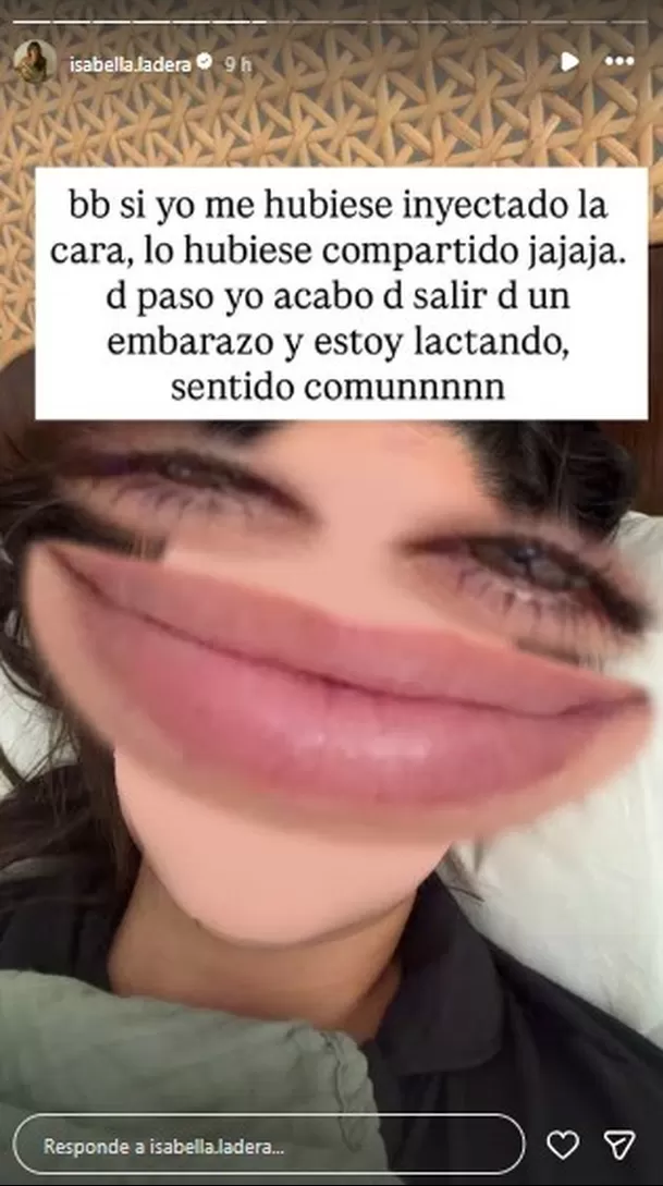 Isabella Ladera explota y destruye a hater que la acusa de inyectarse en el rostro / IG: isabella.ladera