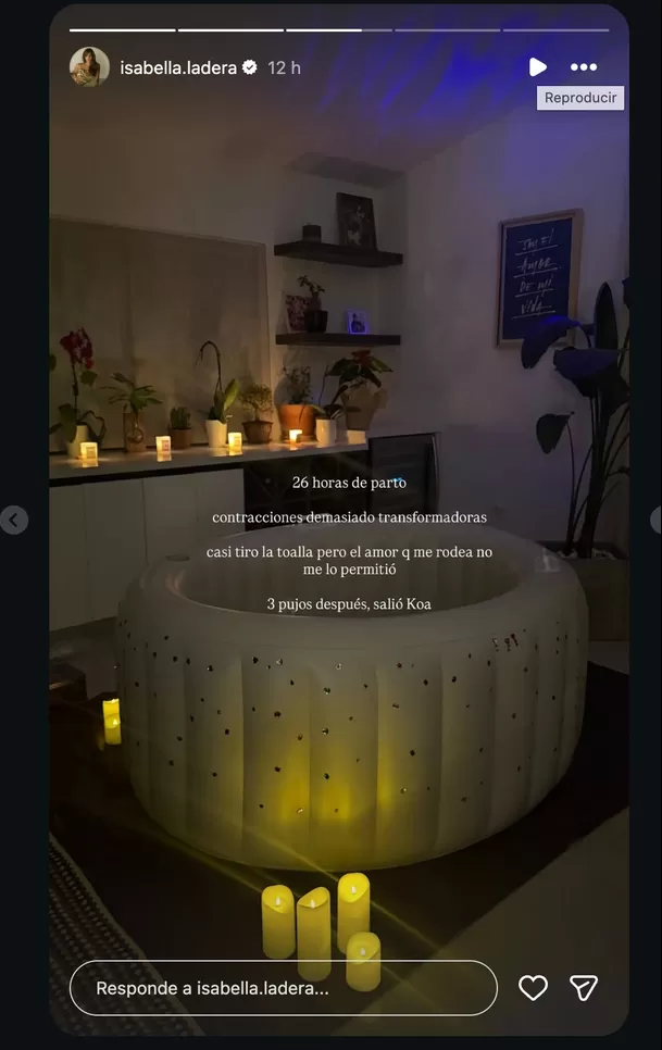 Isabella Ladera abrió su corazón. La influencer contó que soportó 26 horas de parto, confesó que "casi tiró la toalla" y reveló cómo logró traer al mundo a Koa Isabella Ladera abrió su corazón. La influencer contó que soportó 26 horas de parto, confesó que "casi tiró la toalla" y reveló cómo logró traer al mundo a Koa