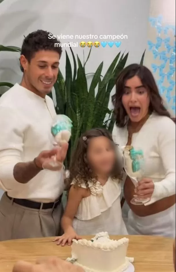 Isabella Ladera y Hugo García se animaron a compartir el video de la revelación de género. Foto: TikTok
