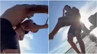 Isabella Ladera y Hugo García en extrema confianza en la playa
