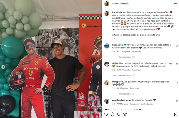Isabella Ladera organizó una fiesta sorpresa por el cumpleaños de Hugo García / Instagram Isabella Ladera organizó una fiesta sorpresa por el cumpleaños de Hugo García / Instagram