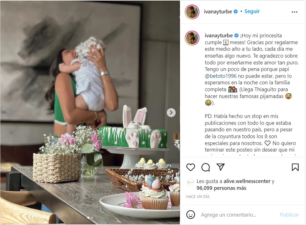 Ivana Yturbe celebró los 6 meses de su pequeña Almudena sin Beto Da Silva