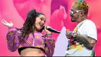 J Balvin y Rosalía realizan imponente show en festival. Foto: AFP