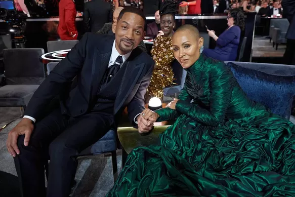 Jada Pinkett y Will Smith en los Oscar 2022. Fuente: AFP