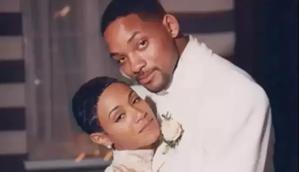 Jada Pinkett y Will Smith el dia de su boda. Fuente: X