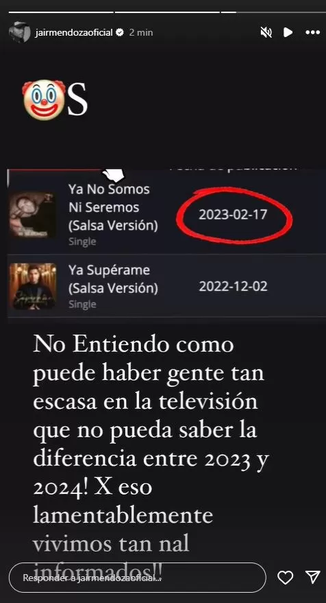 Jair Mendoza aclaró especulaciones en torno al final de su relacion con Yahaira Plasencia/Foto: Instagram