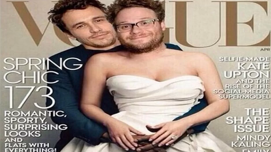 James Franco y Seth Rogen parodiaron a Kim Kardashian y Kanye West en portada de Vogue 