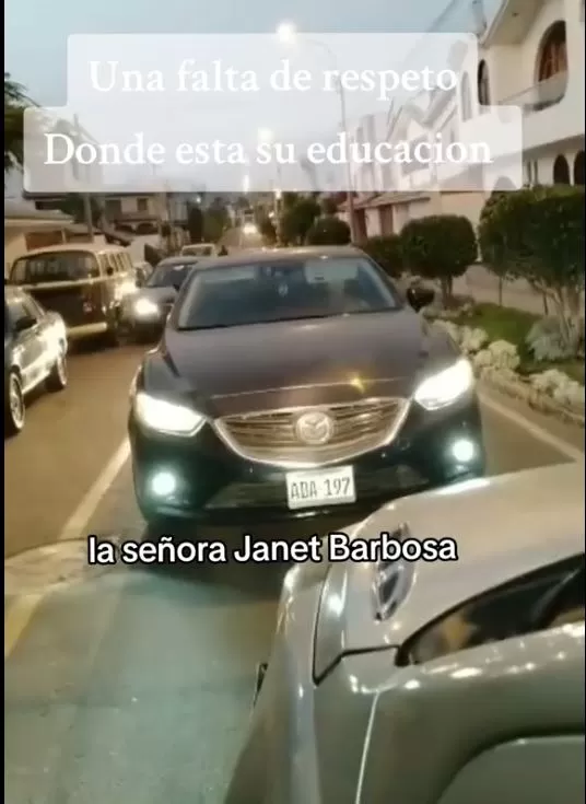 El usuario de TikTok identificado como @bobby.loko acusó a la señora Janet Barboza de infringir las normas de tránsito / Foto: TikTok @bobby.loko